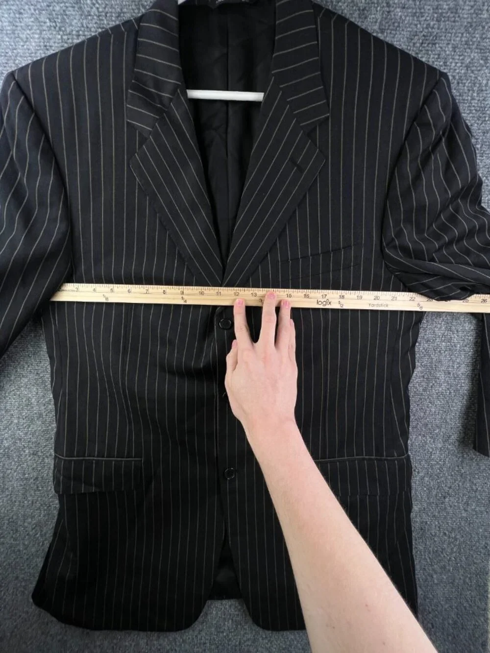 Canali Italy Mark Shale Blazer Sport Jacket Wool Rayon Striped 54 (46L) Vented